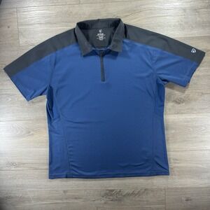 Kuhl Mens XXL Shadow Performance Polo Shirt Blue Short Sleeve Quarter Zip Hike